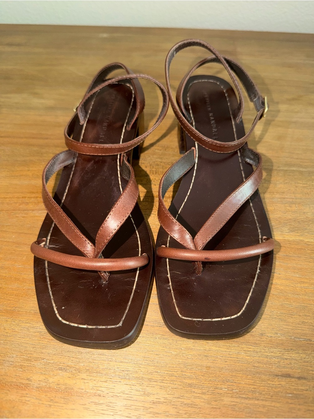 Loeffler Randall Brown Leather Strappy Slingback Sandals